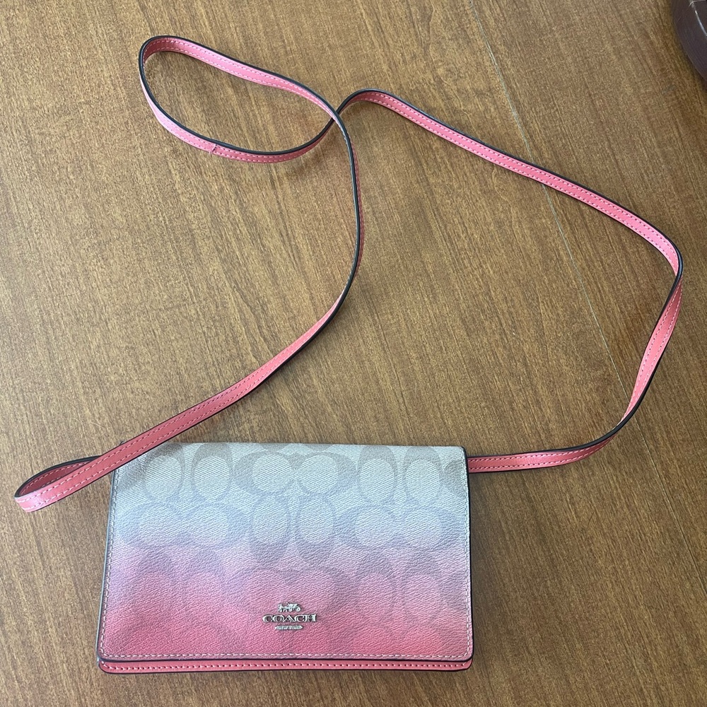 Coach Pink and Gray Crossbody Bag